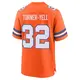 Game Orange Men's Delarrin Turner-Yell Denver Broncos Alternate Mile High Collection 1977 Throwback Jersey