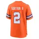 Game Orange Men's Pat Surtain II Denver Broncos Alternate Mile High Collection 1977 Throwback Jersey