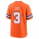 Game Orange Men's Wil Lutz Denver Broncos Alternate Mile High Collection 1977 Throwback Jersey