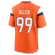 Game Orange Men's Zach Allen Denver Broncos Jersey