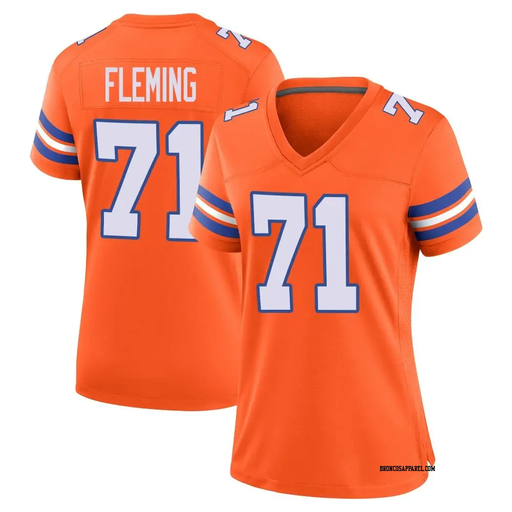 Game Orange Women's Cam Fleming Denver Broncos Alternate Mile High Collection 1977 Throwback Jersey