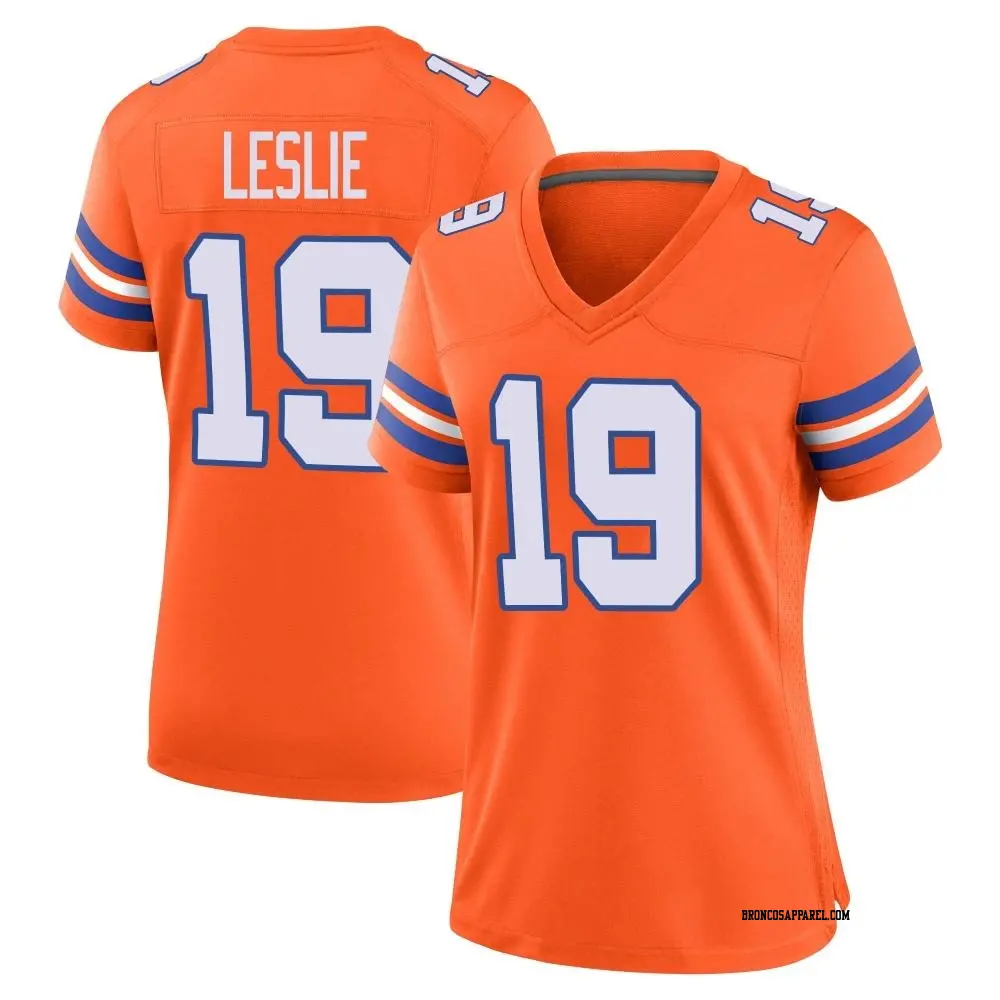 Game Orange Women's Jordan Leslie Denver Broncos Alternate Mile High Collection 1977 Throwback Jersey