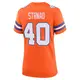 Game Orange Women's Justin Strnad Denver Broncos Alternate Mile High Collection 1977 Throwback Jersey