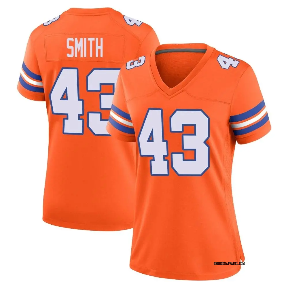 Game Orange Women's Keidron Smith Denver Broncos Alternate Mile High Collection 1977 Throwback Jersey