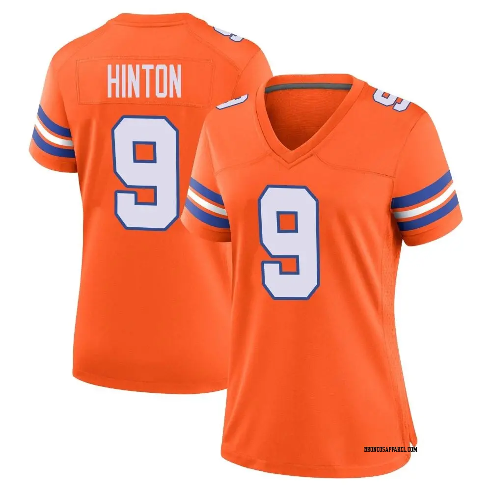 Game Orange Women's Kendall Hinton Denver Broncos Alternate Mile High Collection 1977 Throwback Jersey