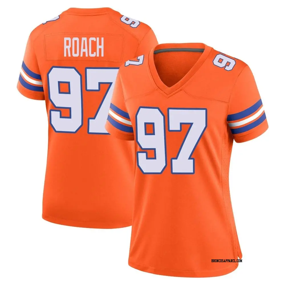 Game Orange Women's Malcolm Roach Denver Broncos Alternate Mile High Collection 1977 Throwback Jersey