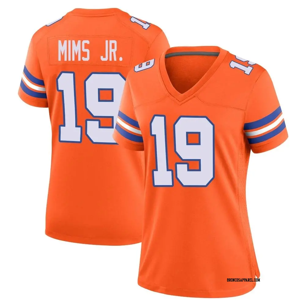 Game Orange Women's Marvin Mims Jr. Denver Broncos Alternate Mile High Collection 1977 Throwback Jersey