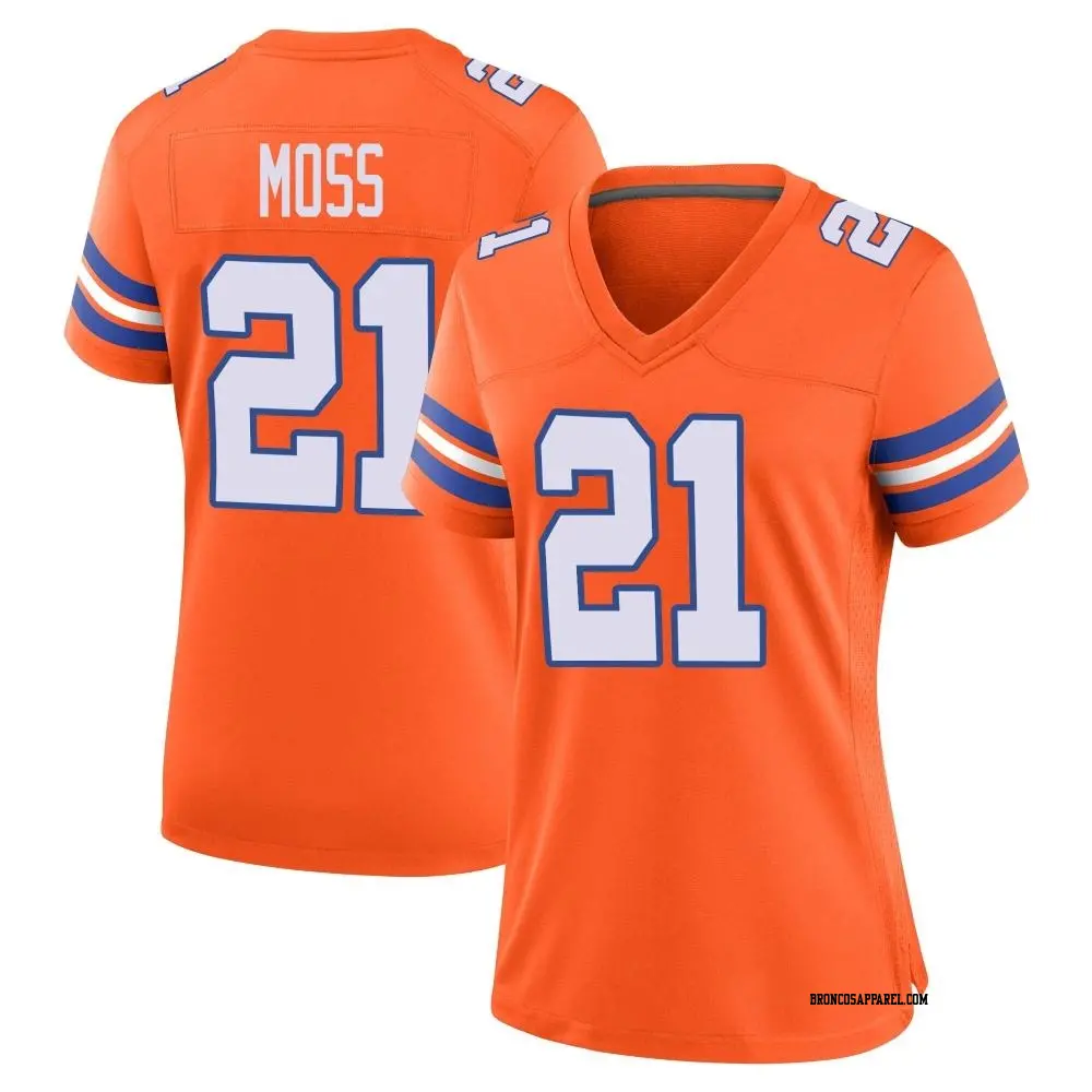 Game Orange Women's Riley Moss Denver Broncos Alternate Mile High Collection 1977 Throwback Jersey