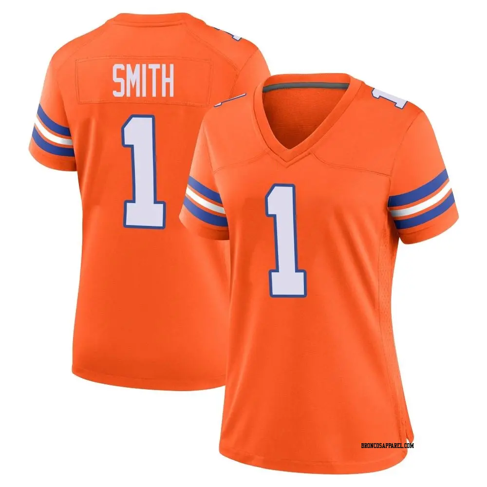 Game Orange Women's Tremon Smith Denver Broncos Alternate Mile High Collection 1977 Throwback Jersey