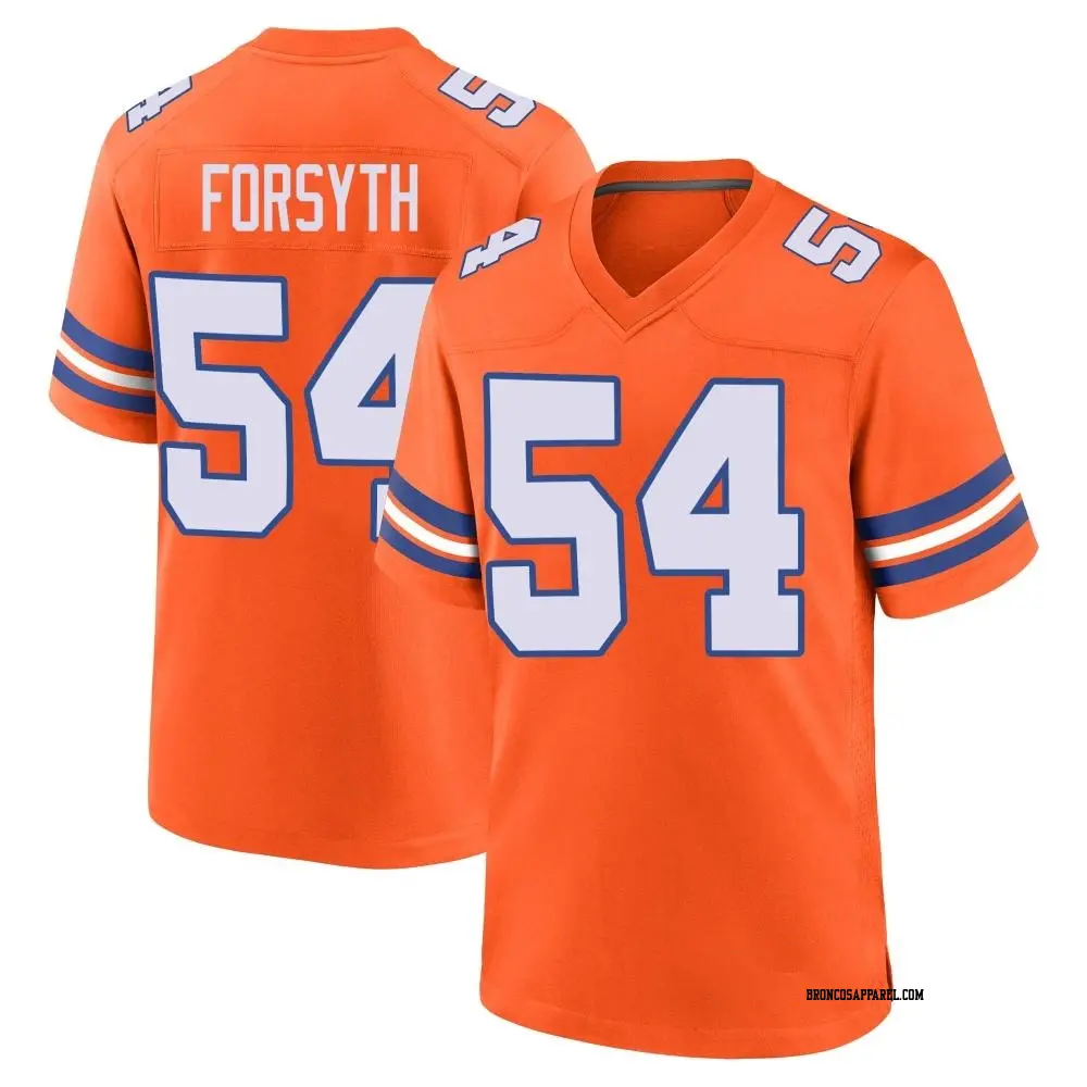 Game Orange Youth Alex Forsyth Denver Broncos Alternate Mile High Collection 1977 Throwback Jersey