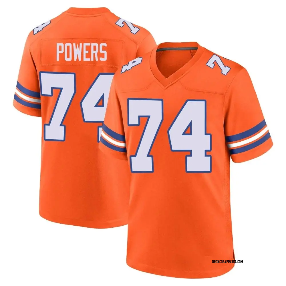 Game Orange Youth Ben Powers Denver Broncos Alternate Mile High Collection 1977 Throwback Jersey