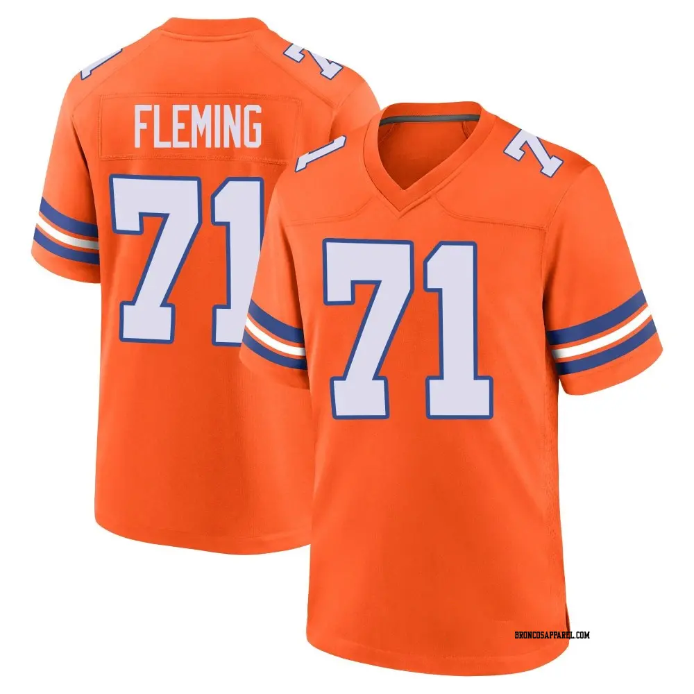 Game Orange Youth Cam Fleming Denver Broncos Alternate Mile High Collection 1977 Throwback Jersey