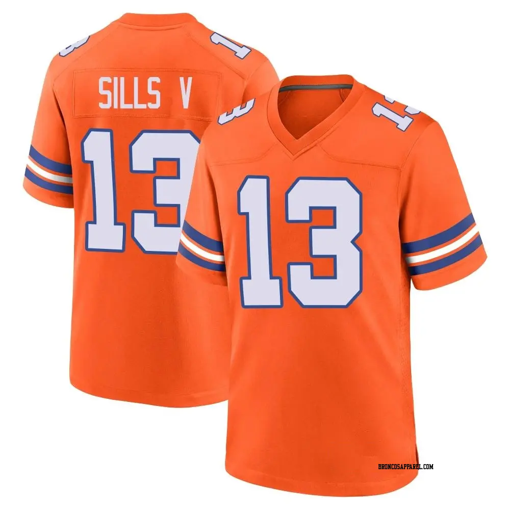 Game Orange Youth David Sills V Denver Broncos Alternate Mile High Collection 1977 Throwback Jersey