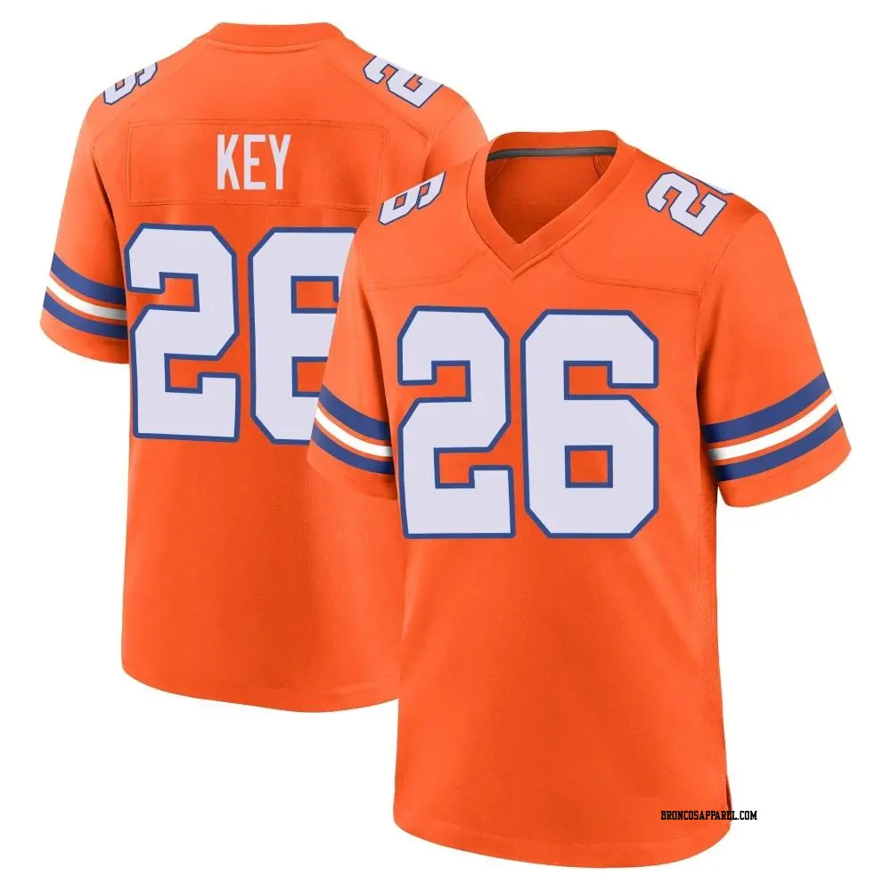 Game Orange Youth Devon Key Denver Broncos Alternate Mile High Collection 1977 Throwback Jersey