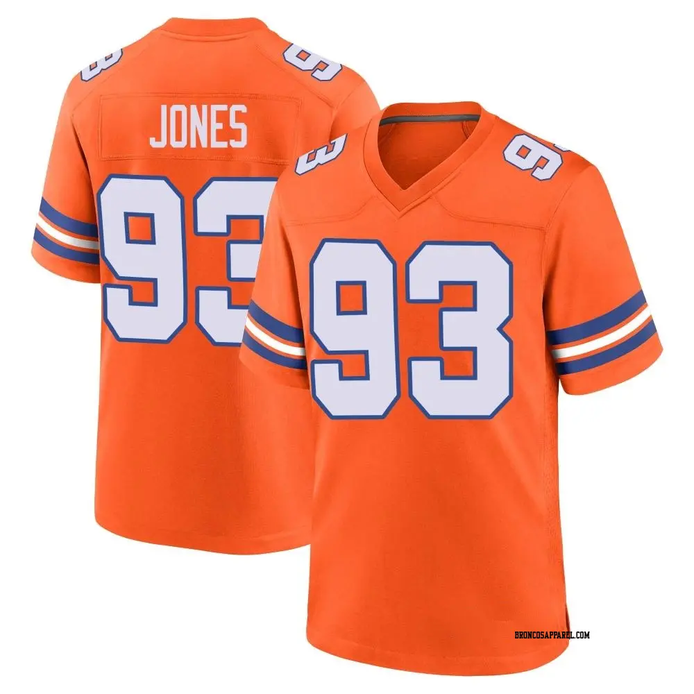 Game Orange Youth D.J. Jones Denver Broncos Alternate Mile High Collection 1977 Throwback Jersey