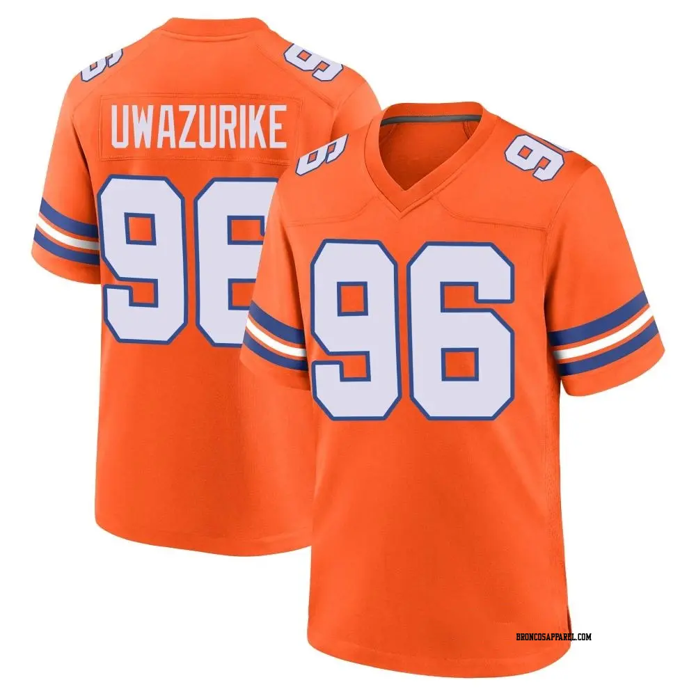 Game Orange Youth Eyioma Uwazurike Denver Broncos Alternate Mile High Collection 1977 Throwback Jersey