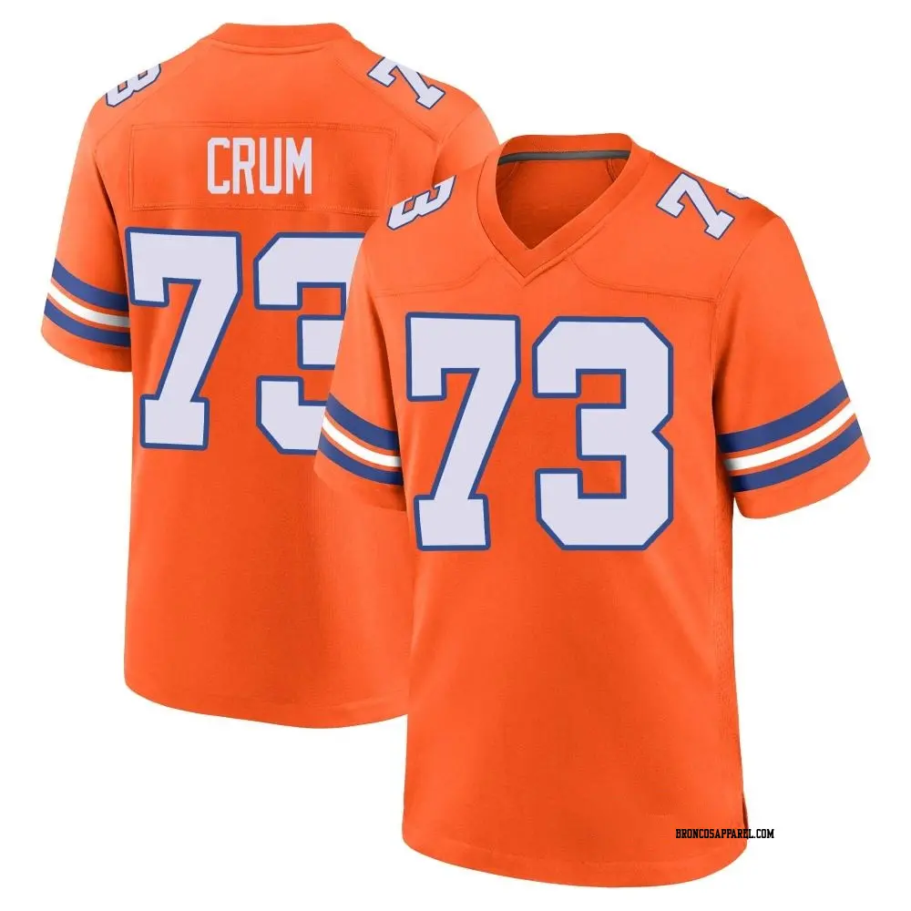 Game Orange Youth Frank Crum Denver Broncos Alternate Mile High Collection 1977 Throwback Jersey