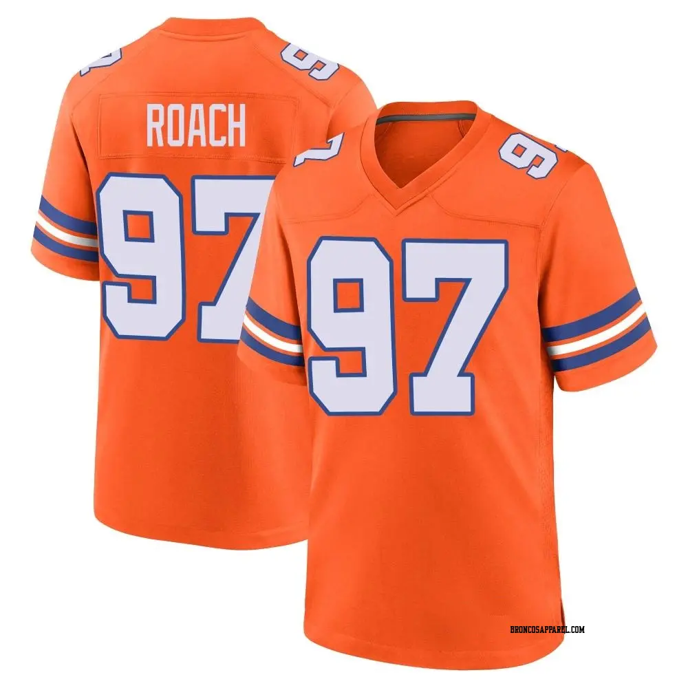 Game Orange Youth Malcolm Roach Denver Broncos Alternate Mile High Collection 1977 Throwback Jersey