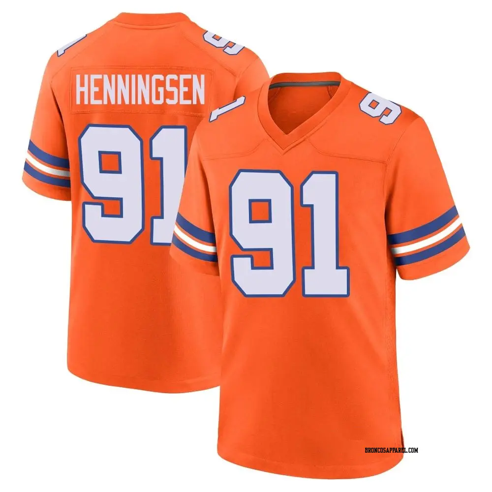 Game Orange Youth Matt Henningsen Denver Broncos Alternate Mile High Collection 1977 Throwback Jersey