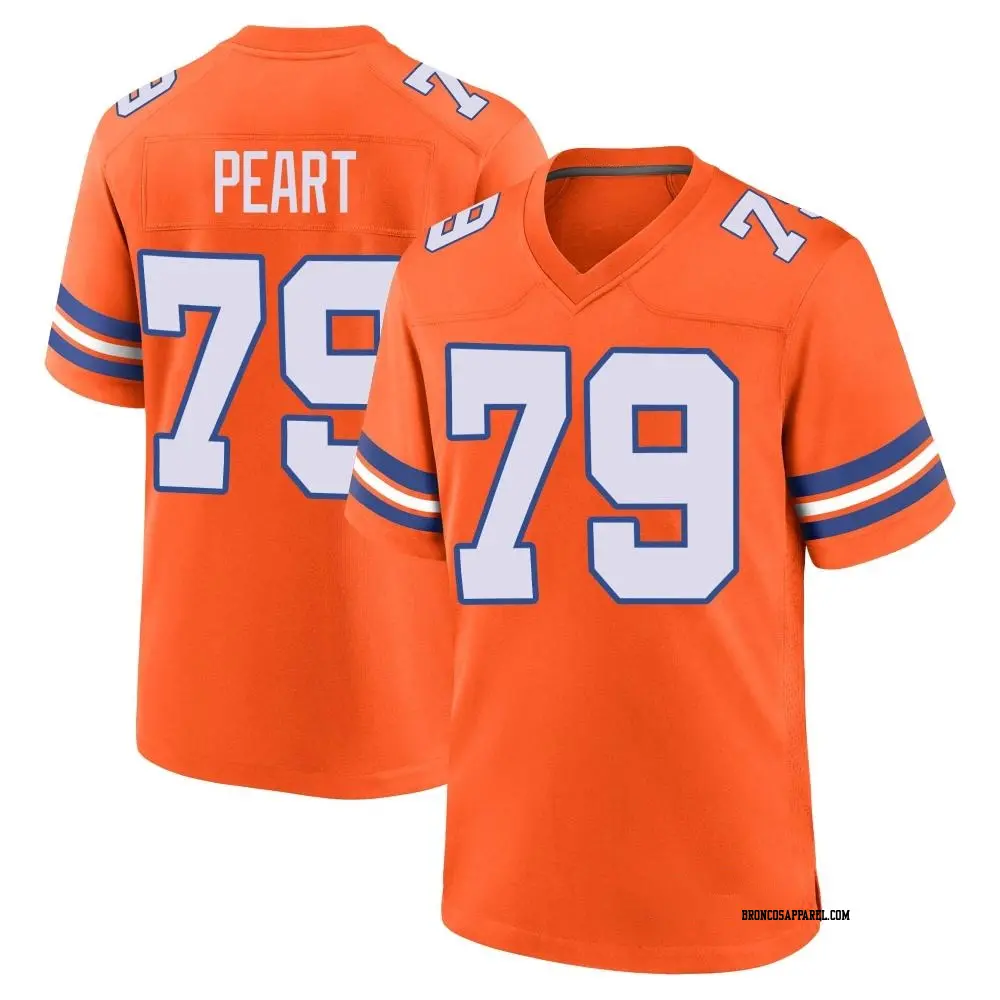 Game Orange Youth Matt Peart Denver Broncos Alternate Mile High Collection 1977 Throwback Jersey