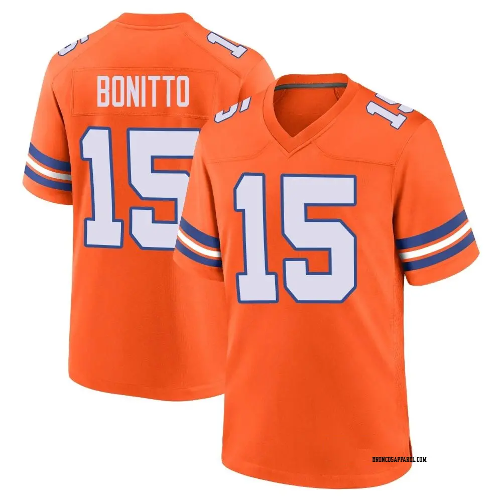 Game Orange Youth Nik Bonitto Denver Broncos Alternate Mile High Collection 1977 Throwback Jersey