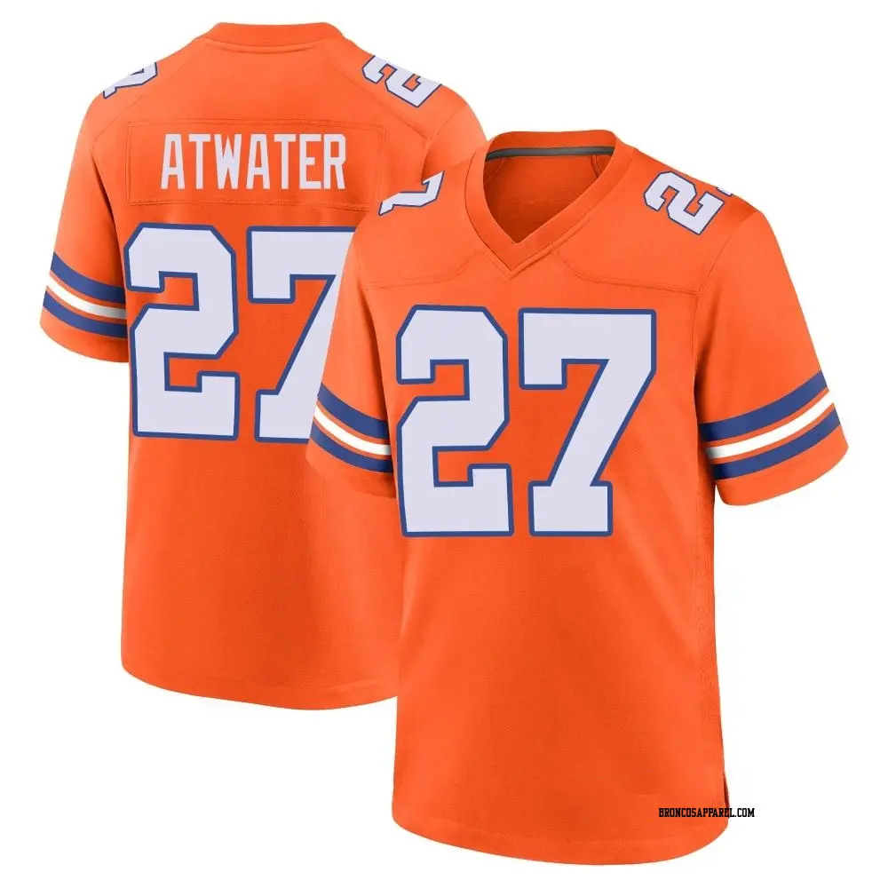 Game Orange Youth Steve Atwater Denver Broncos Alternate Mile High Collection 1977 Throwback Jersey