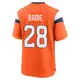 Game Orange Youth Tyler Badie Denver Broncos Jersey