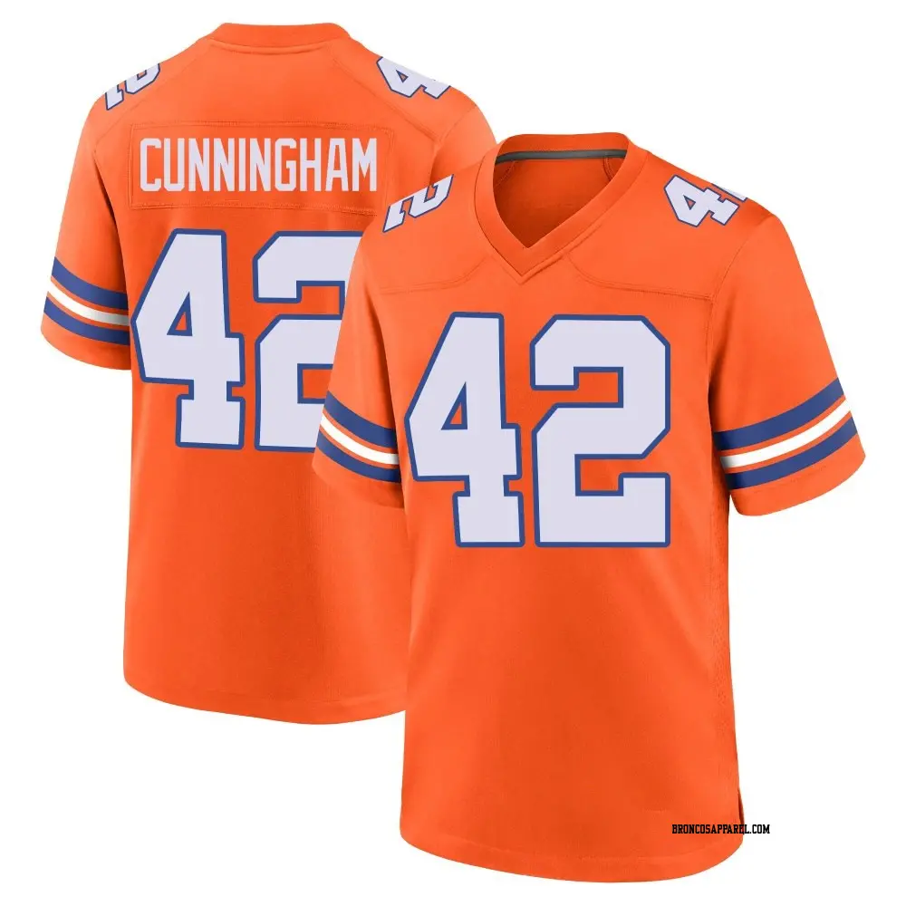 Game Orange Youth Zach Cunningham Denver Broncos Alternate Mile High Collection 1977 Throwback Jersey