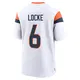 Game White Men's P.J. Locke Denver Broncos 2nd Jersey