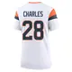 Game White Women's Jamaal Charles Denver Broncos 2nd Jersey