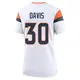 Game White Women's Terrell Davis Denver Broncos 2nd Jersey