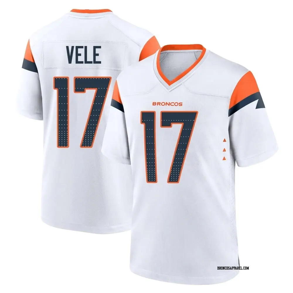 Game White Youth Devaughn Vele Denver Broncos 2nd Jersey