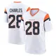 Game White Youth Jamaal Charles Denver Broncos 2nd Jersey