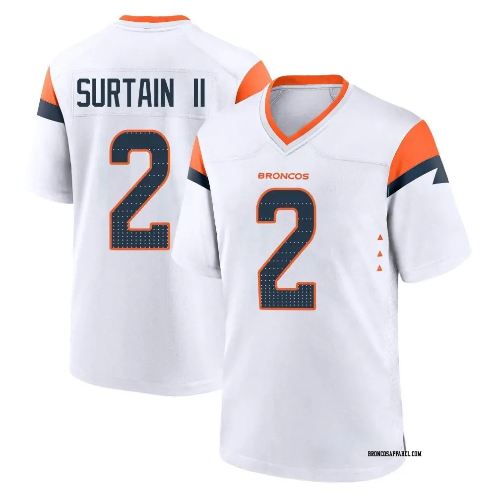 Game White Youth Pat Surtain II Denver Broncos 2nd Jersey