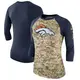 Legend Camo/Navy Women's Denver Broncos Salute to Service 2017 Three-Quarter Raglan Sleeve T-Shirt