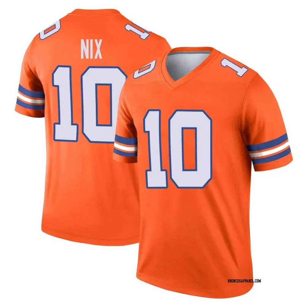 Legend Orange Men's Bo Nix Denver Broncos Alternate Mile High Collection 1977 Throwback Jersey