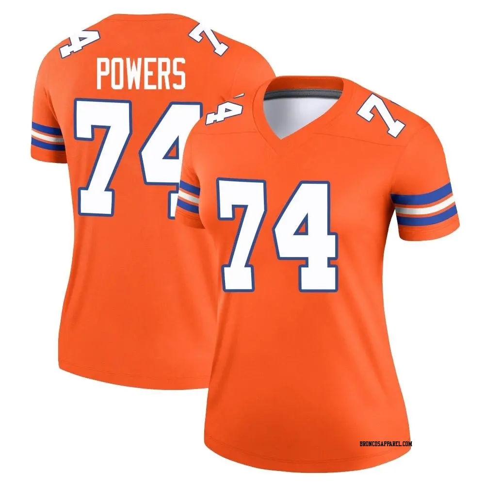 Legend Orange Women's Ben Powers Denver Broncos Alternate Mile High Collection 1977 Throwback Jersey