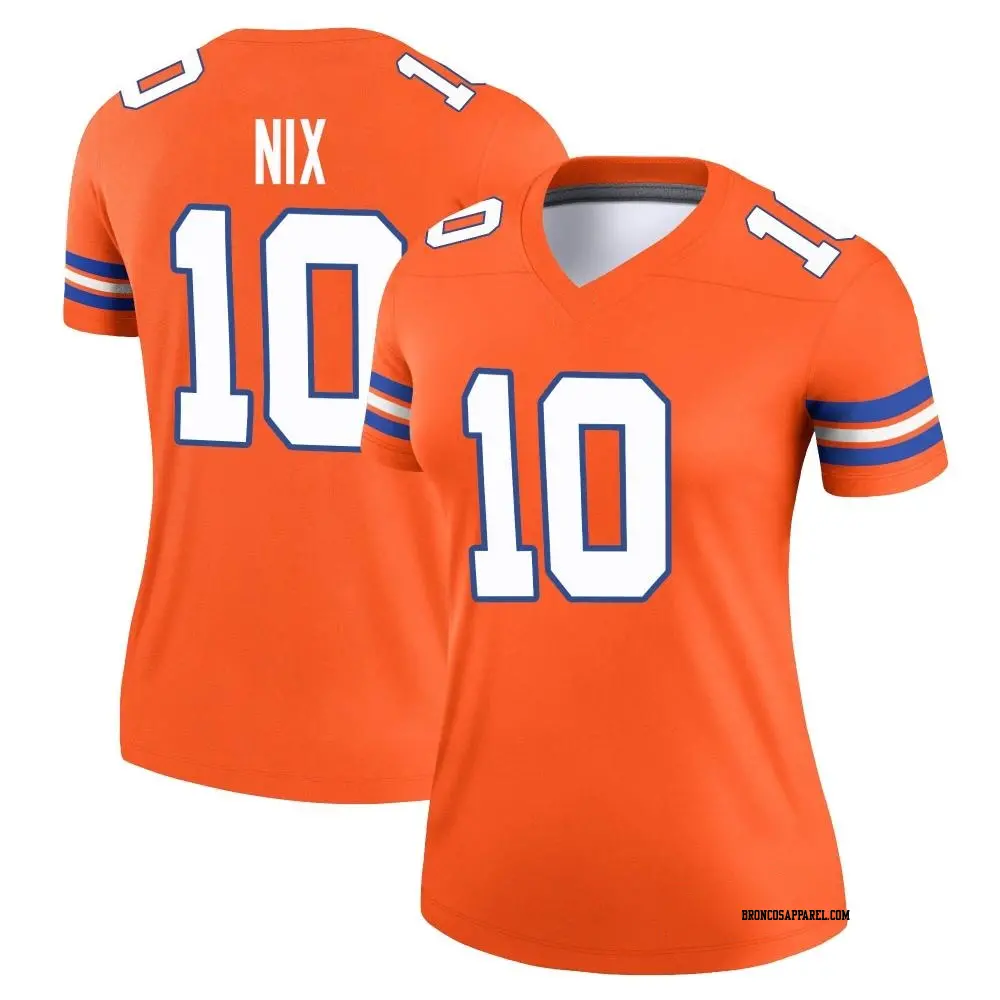 Legend Orange Women's Bo Nix Denver Broncos Alternate Mile High Collection 1977 Throwback Jersey