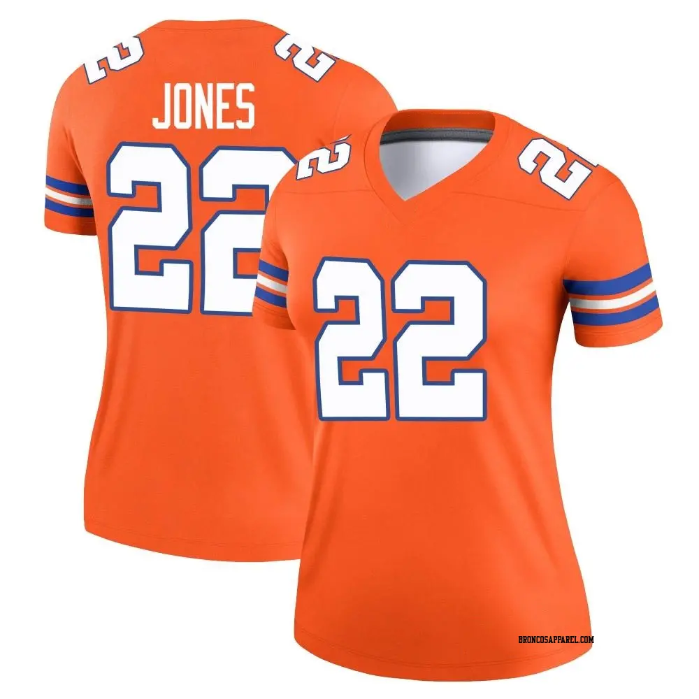 Legend Orange Women's Brandon Jones Denver Broncos Alternate Mile High Collection 1977 Throwback Jersey