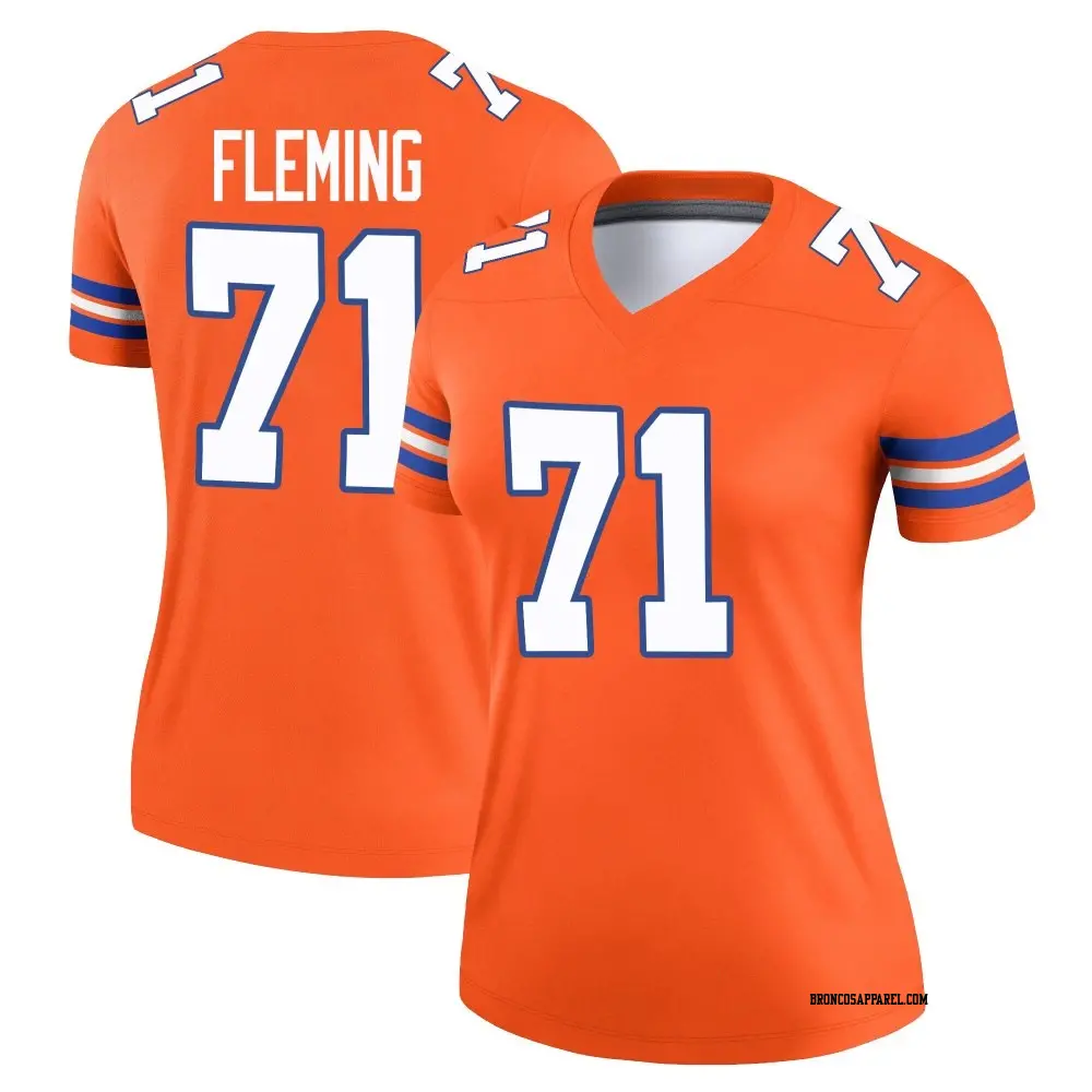 Legend Orange Women's Cam Fleming Denver Broncos Alternate Mile High Collection 1977 Throwback Jersey