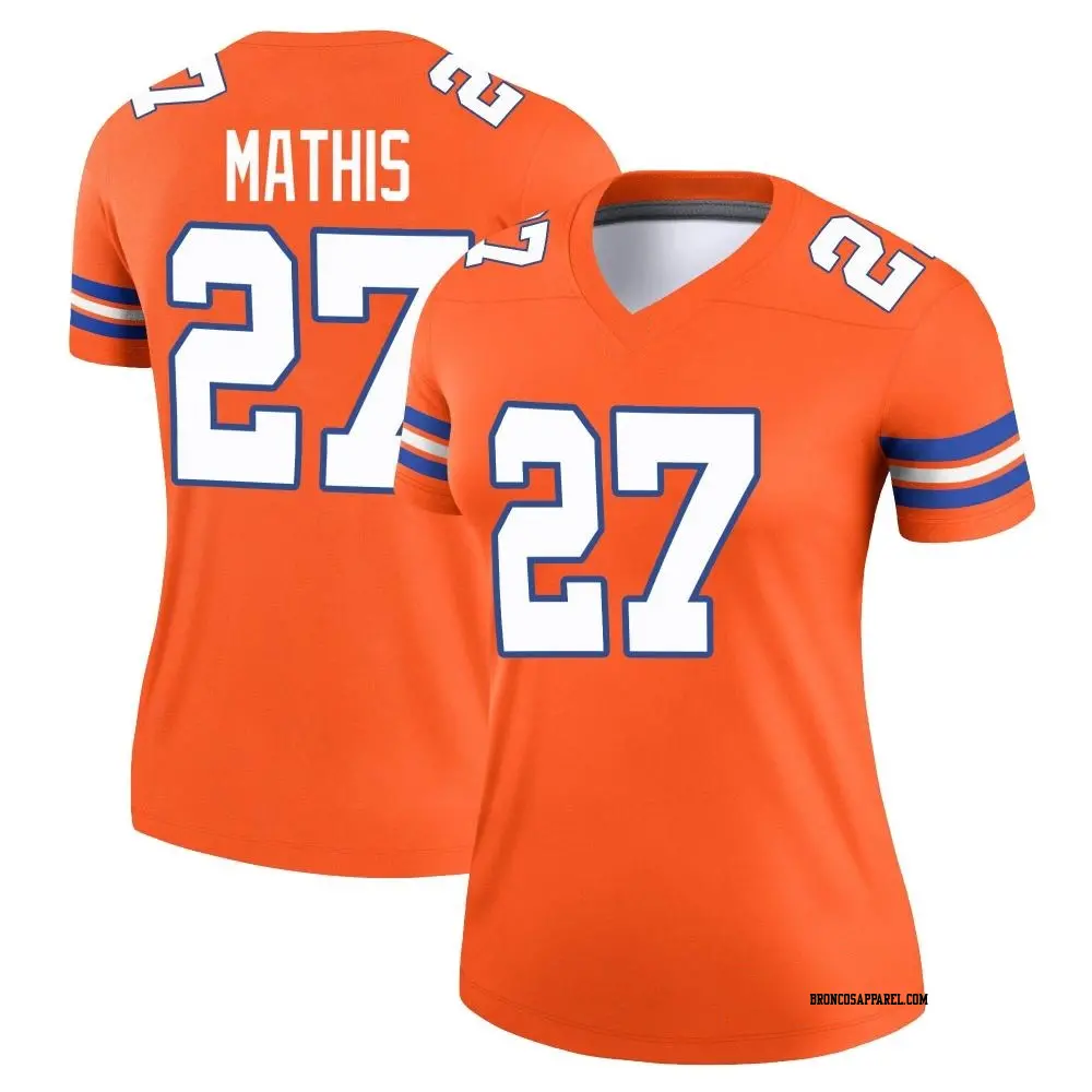 Legend Orange Women's Damarri Mathis Denver Broncos Alternate Mile High Collection 1977 Throwback Jersey