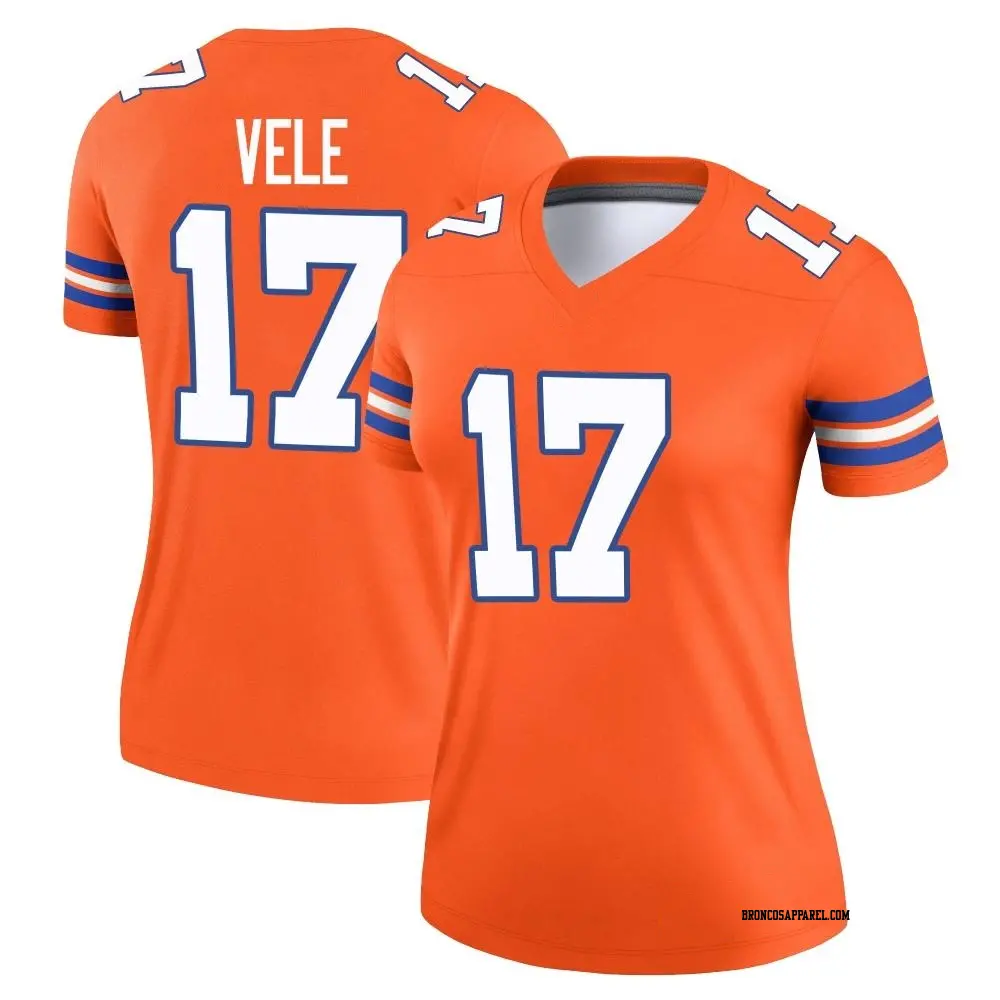 Legend Orange Women's Devaughn Vele Denver Broncos Alternate Mile High Collection 1977 Throwback Jersey