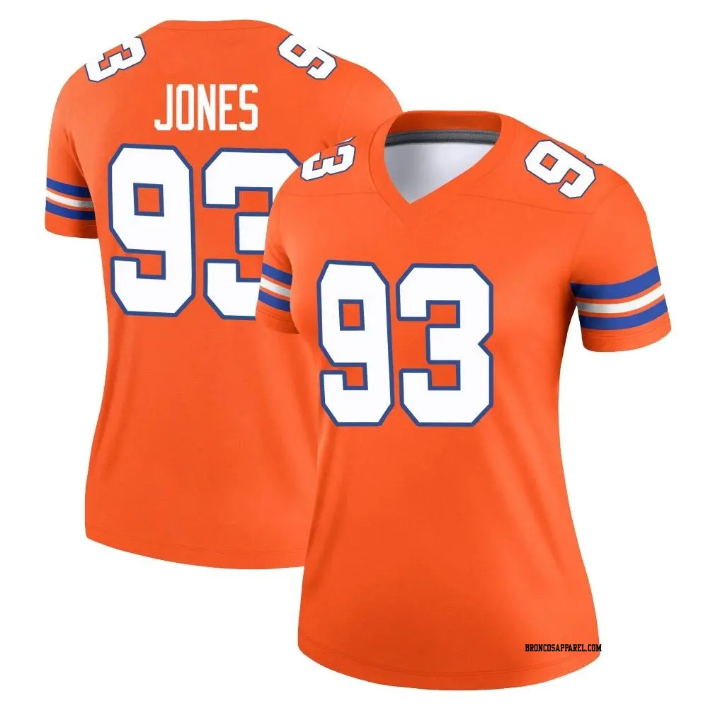 Legend Orange Women's D.J. Jones Denver Broncos Alternate Mile High Collection 1977 Throwback Jersey