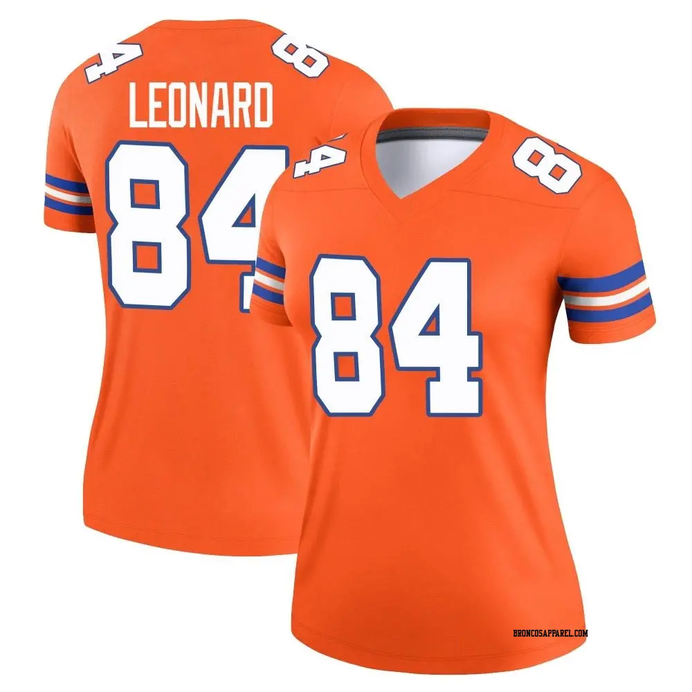 Legend Orange Women's Dylan Leonard Denver Broncos Alternate Mile High Collection 1977 Throwback Jersey