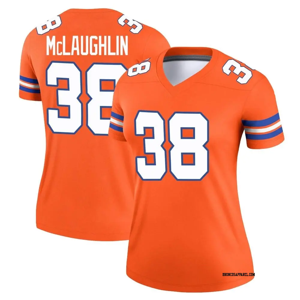 Legend Orange Women's Jaleel McLaughlin Denver Broncos Alternate Mile High Collection 1977 Throwback Jersey