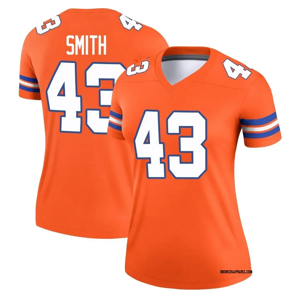 Legend Orange Women's Keidron Smith Denver Broncos Alternate Mile High Collection 1977 Throwback Jersey