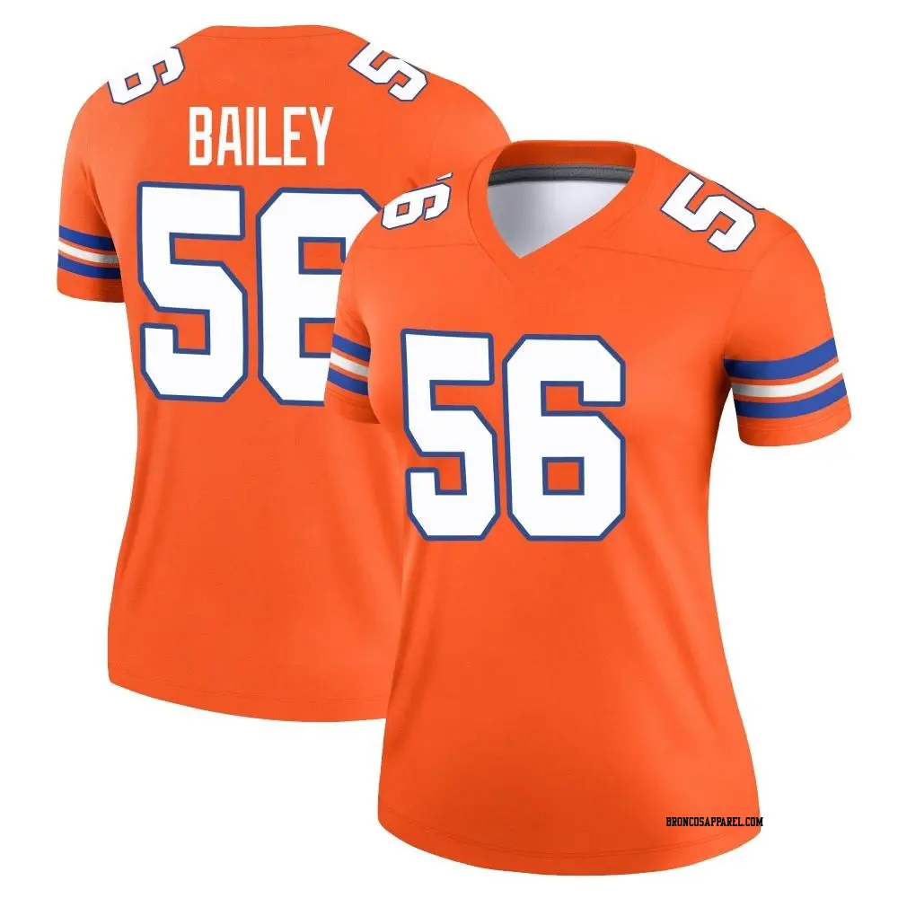 Legend Orange Women's Levelle Bailey Denver Broncos Alternate Mile High Collection 1977 Throwback Jersey