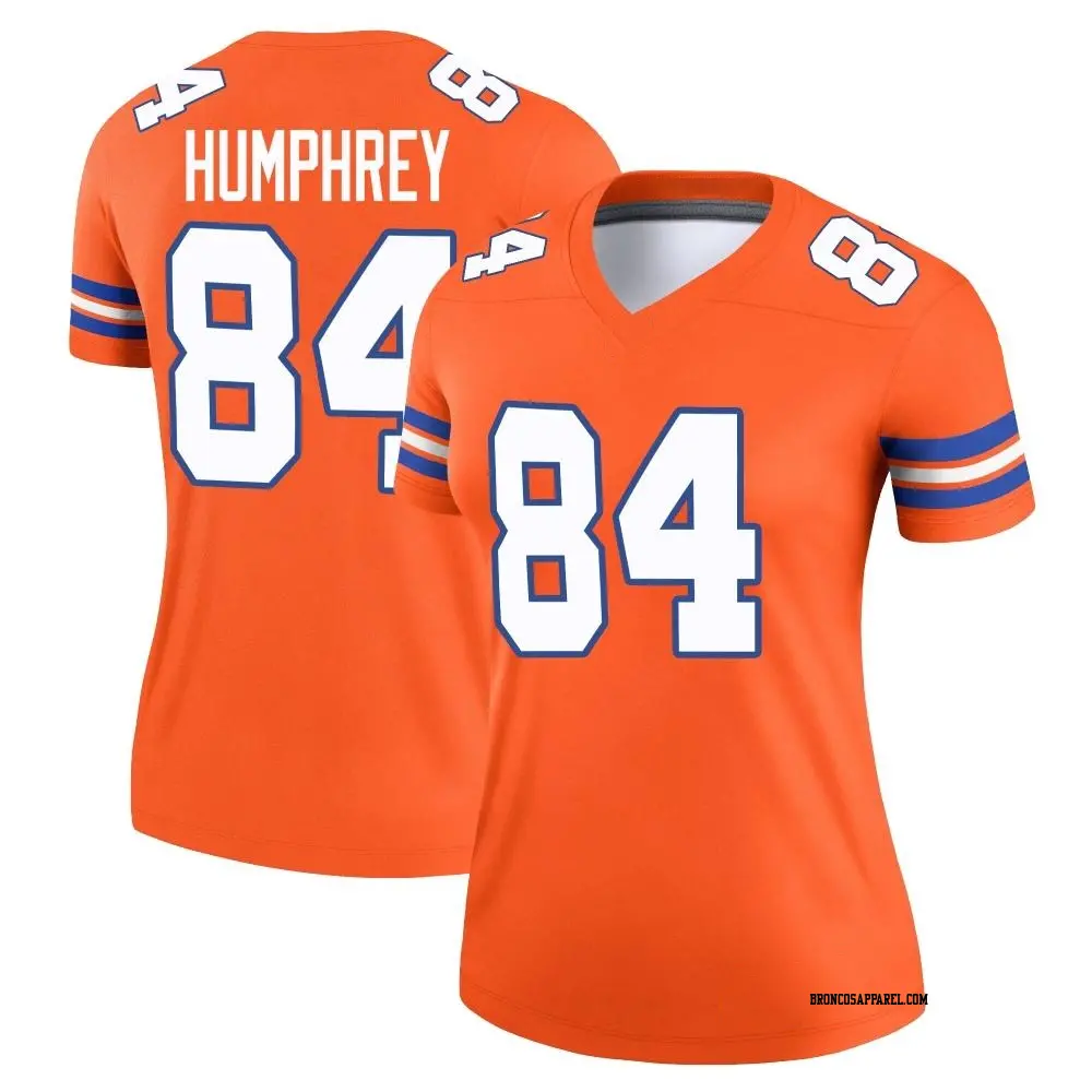 Legend Orange Women's Lil'Jordan Humphrey Denver Broncos Alternate Mile High Collection 1977 Throwback Jersey