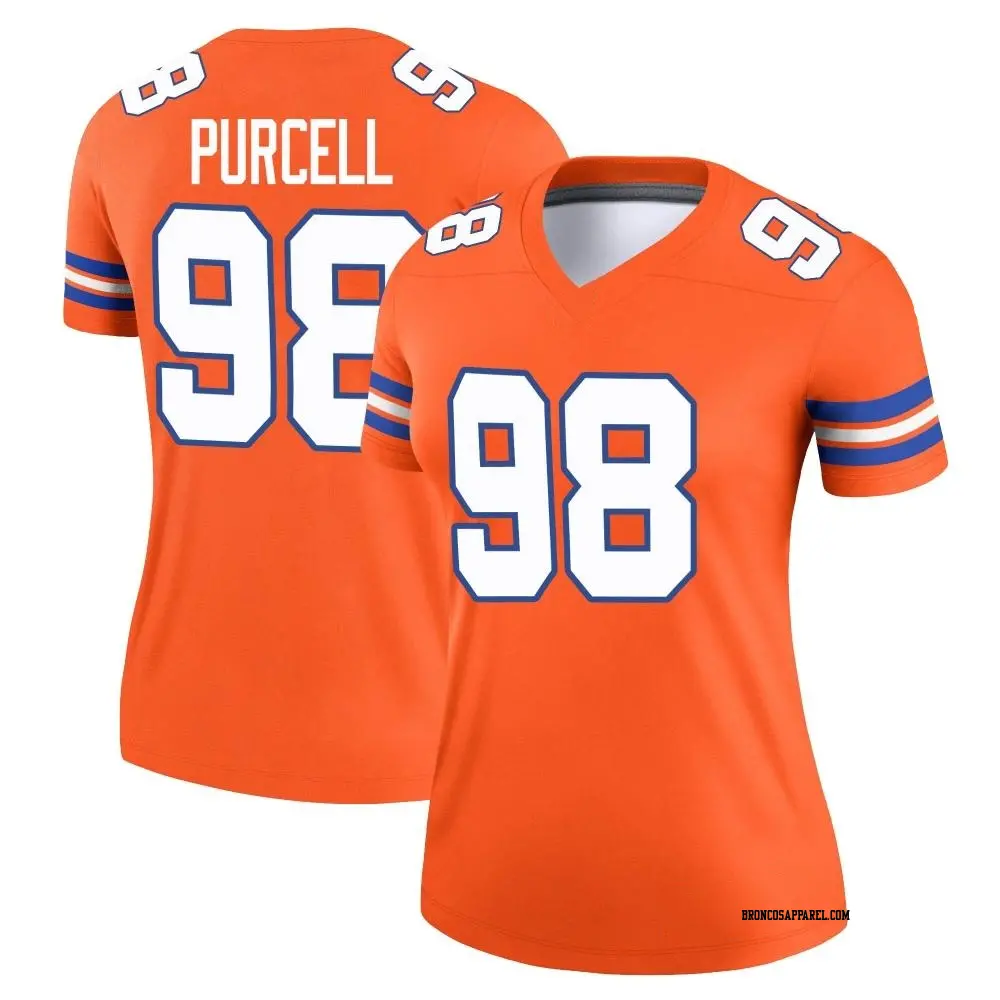 Legend Orange Women's Mike Purcell Denver Broncos Alternate Mile High Collection 1977 Throwback Jersey