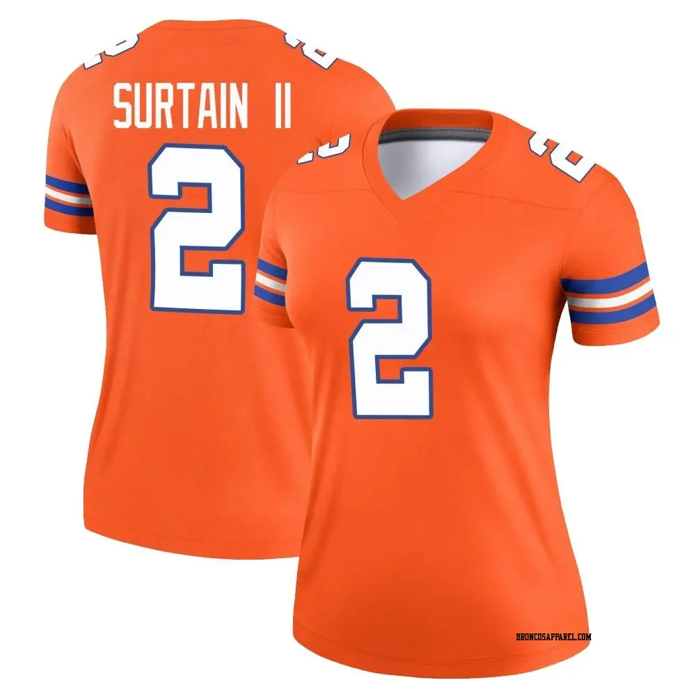 Legend Orange Women's Pat Surtain II Denver Broncos Alternate Mile High Collection 1977 Throwback Jersey